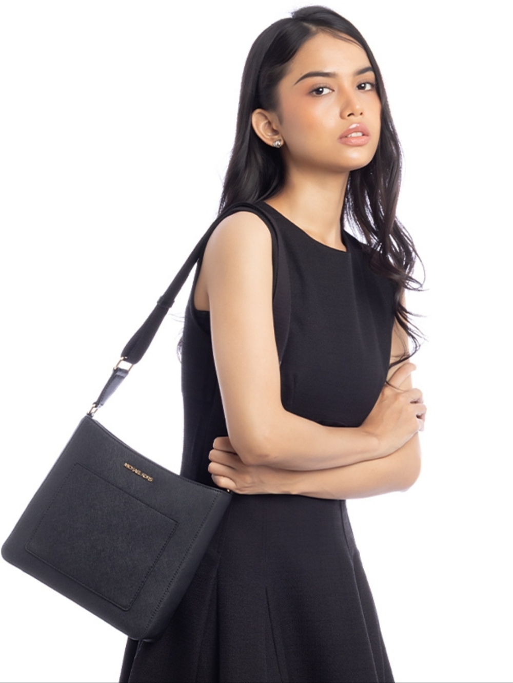 MICHAEL KORS Dark Chambray Messenger Swingpack Crossbody